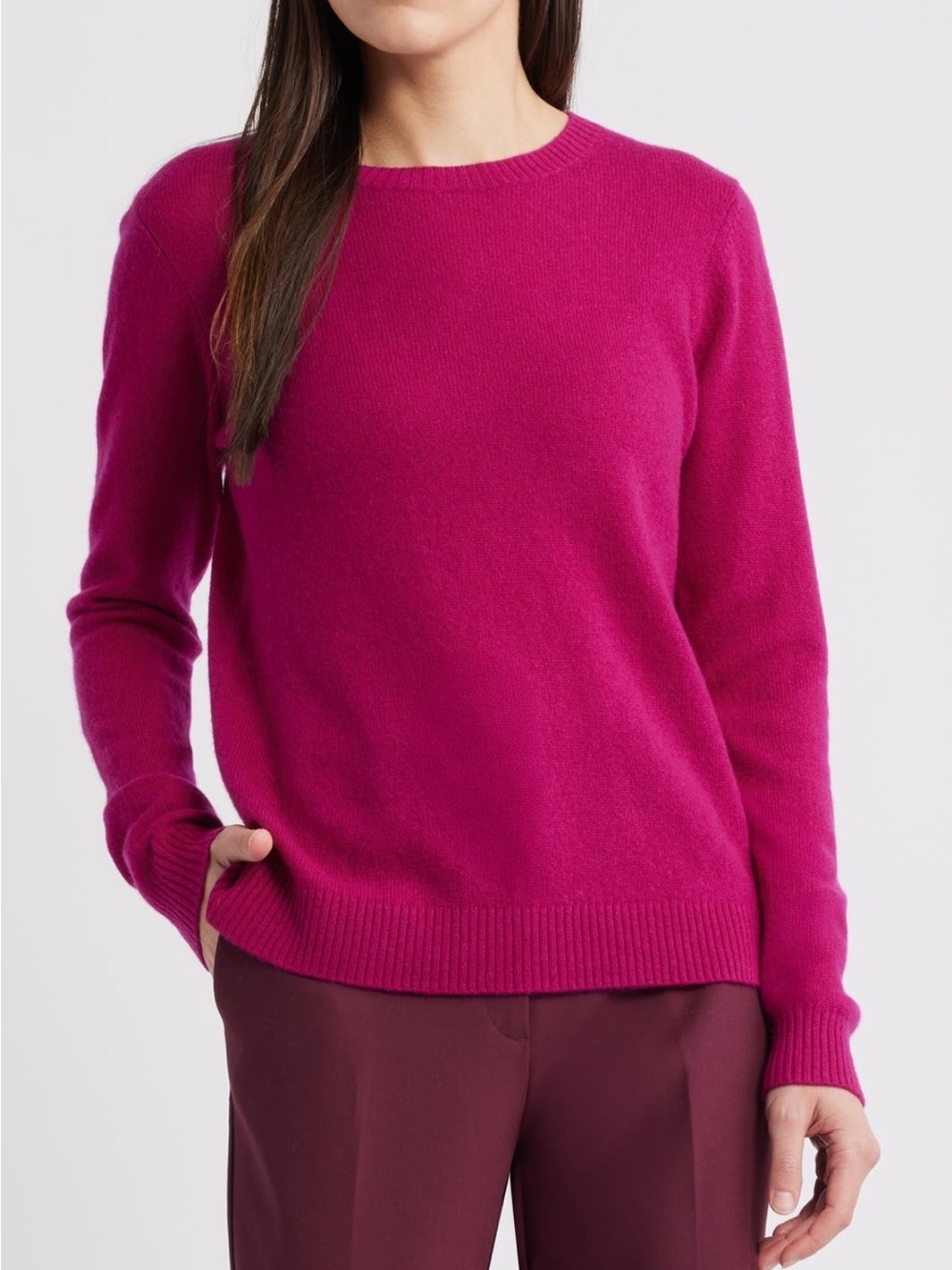Caslon Cashmere Crewneck
Sweater in Pink Plumier Size XX-Small NWT